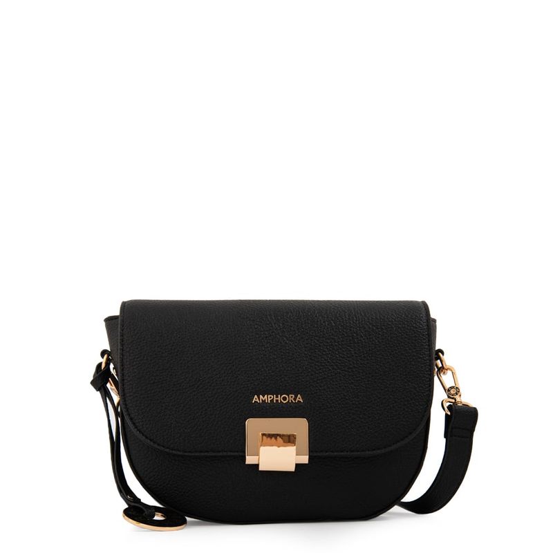 AMPHORA - Cartera Bandolera con tapa mediana elois negro