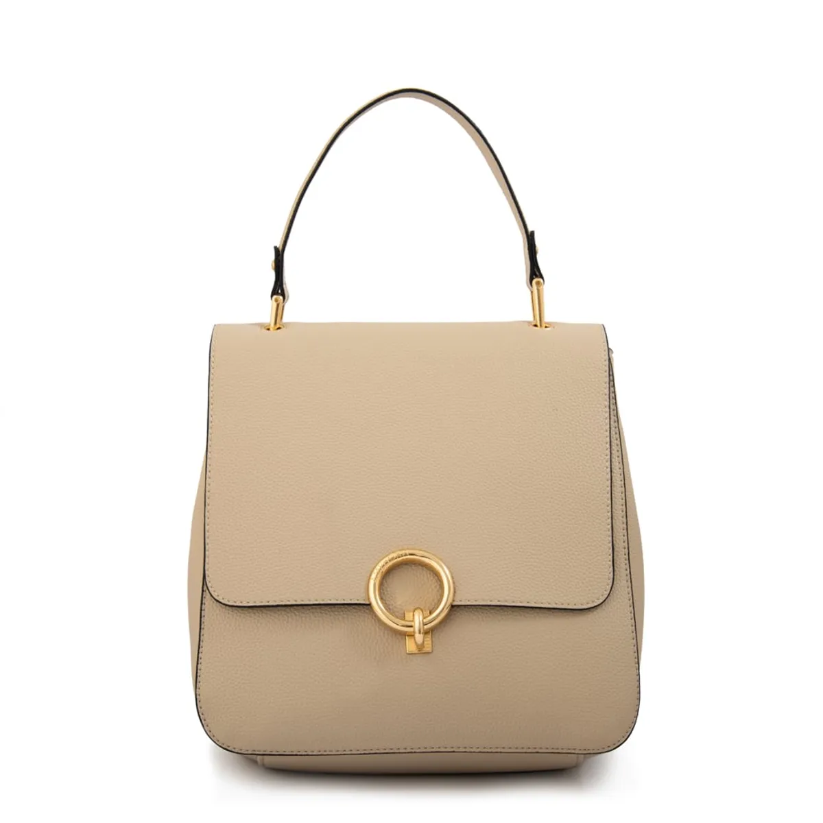 AMPHORA - Mochila con tapa libia mediana beige