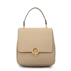 AMPHORA - Mochila con tapa mediana libia beige