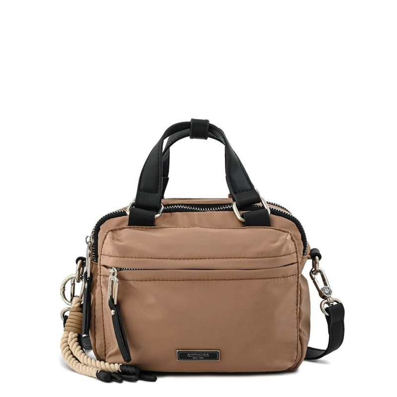 AMPHORA - Cartera Bandolera mediana joselina beige oscuro
