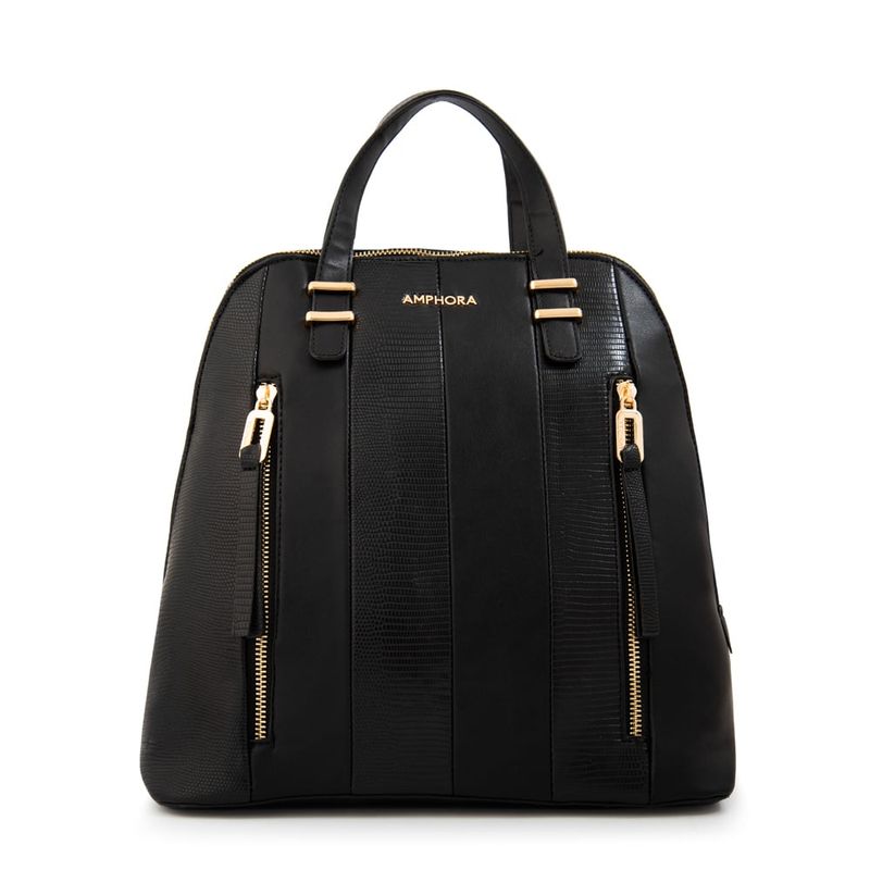 AMPHORA - Mochila mediana manila negro