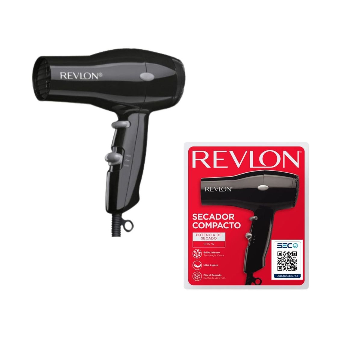 REVLON - Secador de Pelo Compacto Iónico Liviano REVLON