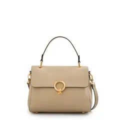 AMPHORA - Cartera Bandolera con tapa mediana libia beige