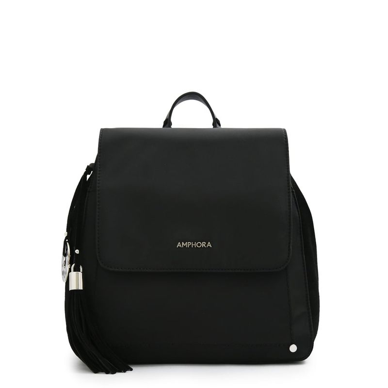 AMPHORA - Mochila con tapa mediana etiopia negro especial