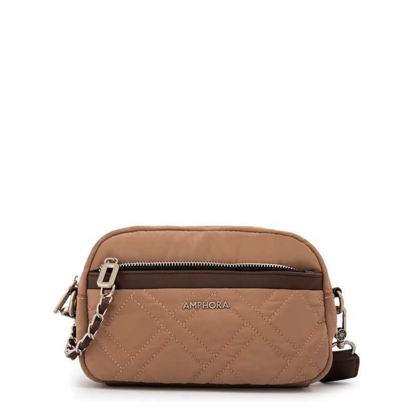 AMPHORA - Cartera Bandolera mediana gambia beige oscuro