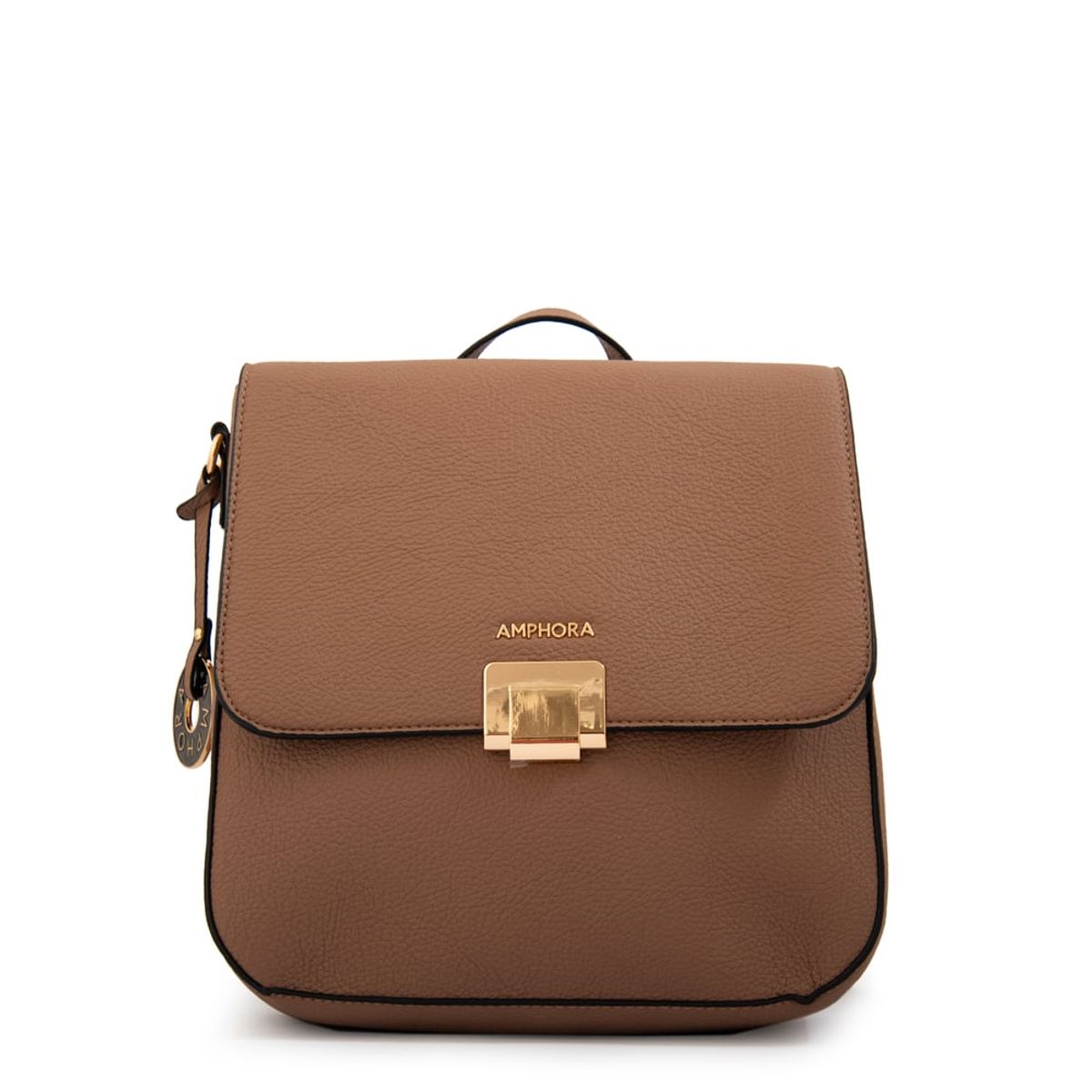 AMPHORA - Mochila con tapa elois mediana taupe
