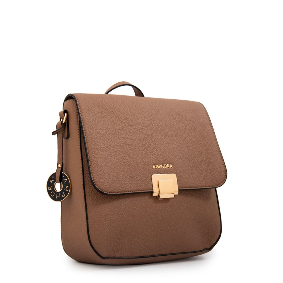 AMPHORA - Mochila con tapa elois mediana taupe