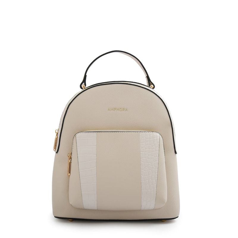 AMPHORA - Mochila mediana dabi blanco crudo