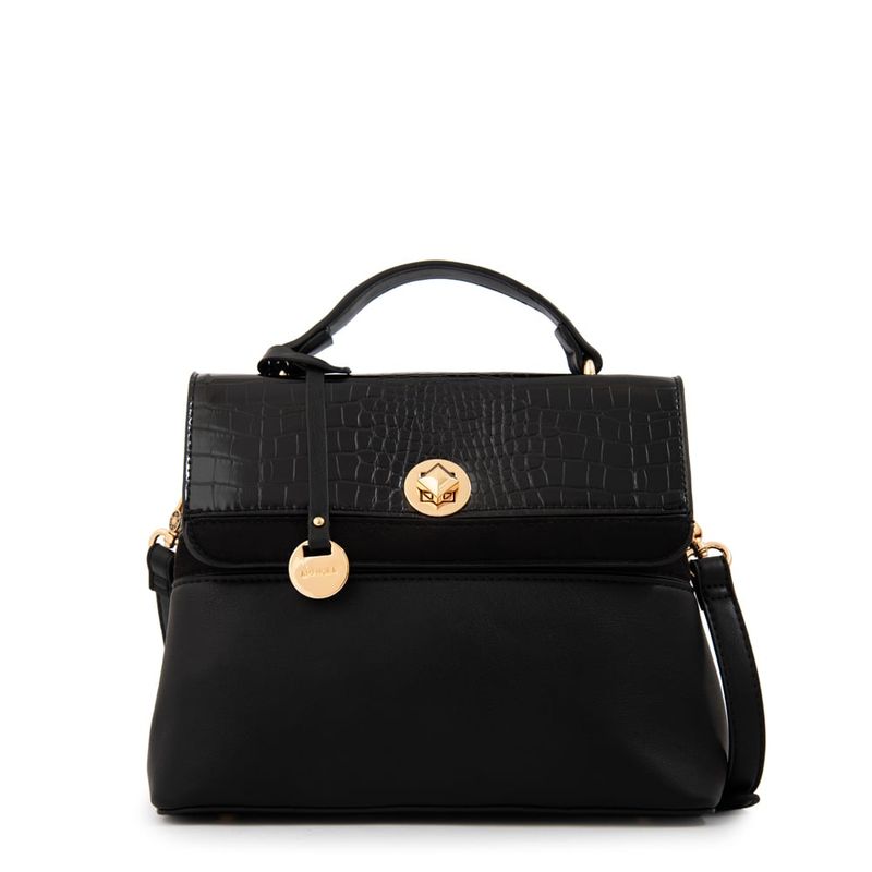AMPHORA - Cartera Bandolera con tapa pequeña aline negro