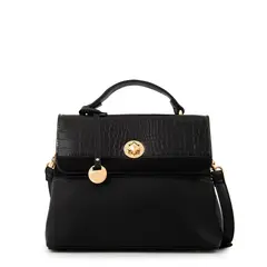 AMPHORA - Cartera Bandolera con tapa pequeña aline negro