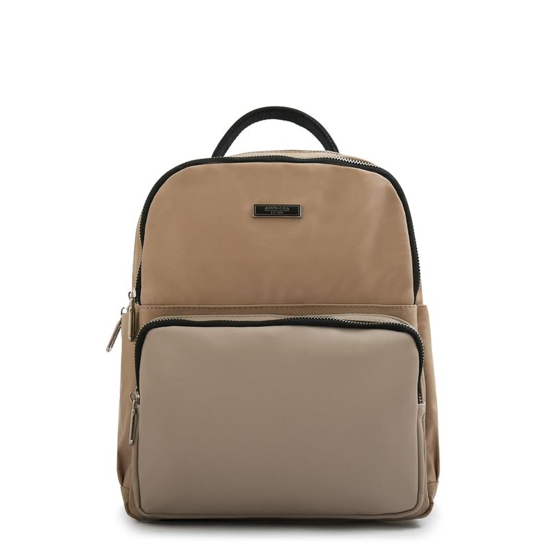 AMPHORA - Mochila mediana manchester beige