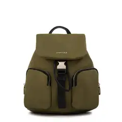 AMPHORA - Mochila con tapa mediana liberia verde oliva