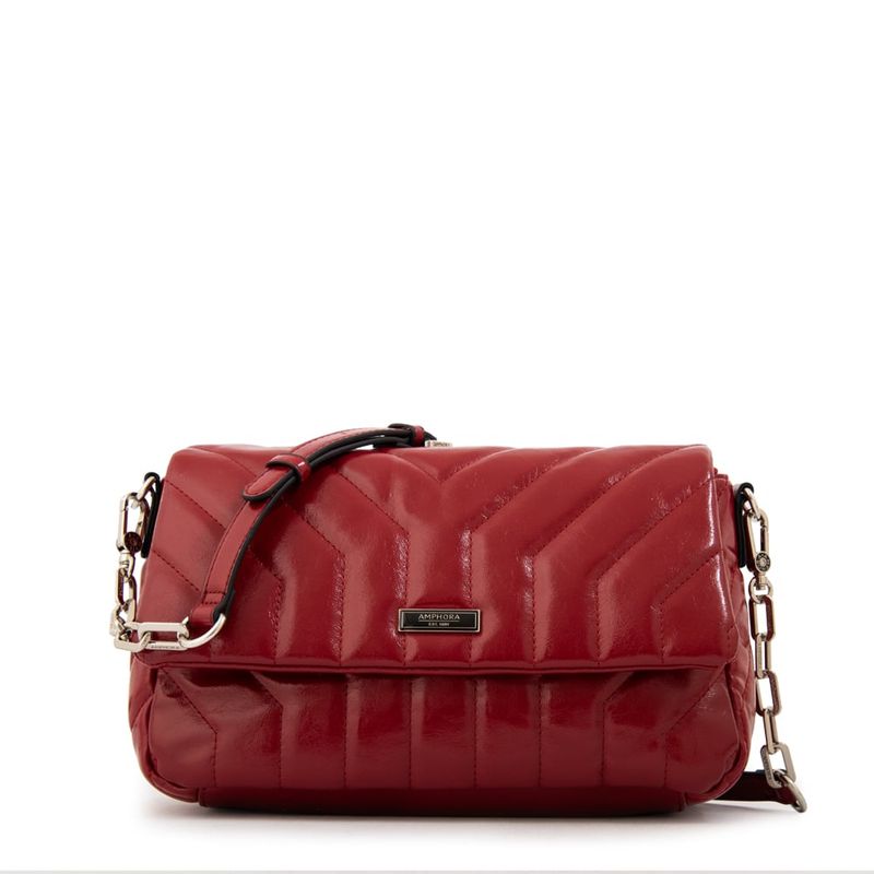 AMPHORA - Cartera Bandolera con tapa mediana armenia rojo oscuro