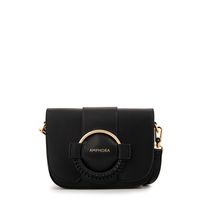 Cartera bandolera con tapa cecilia pequeña negro