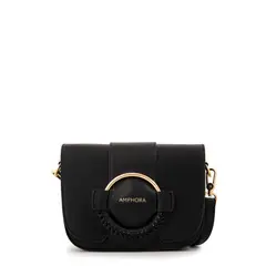 AMPHORA - Cartera Bandolera con tapa pequeña cecilia negro