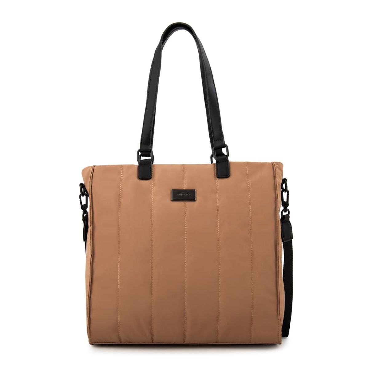 AMPHORA - Cartera tote japon mediana beige