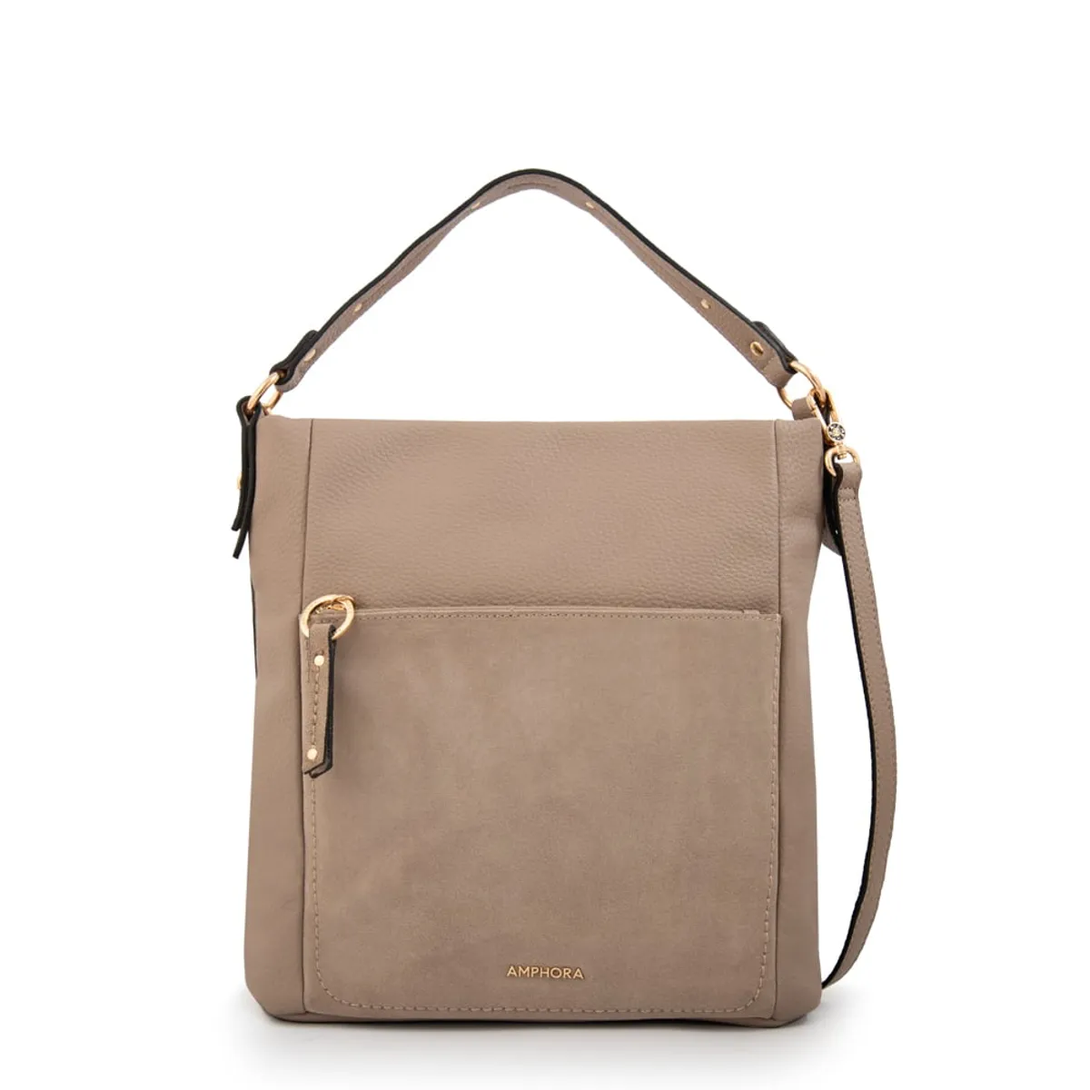 AMPHORA - Cartera tote corte recto asmara mediana taupe