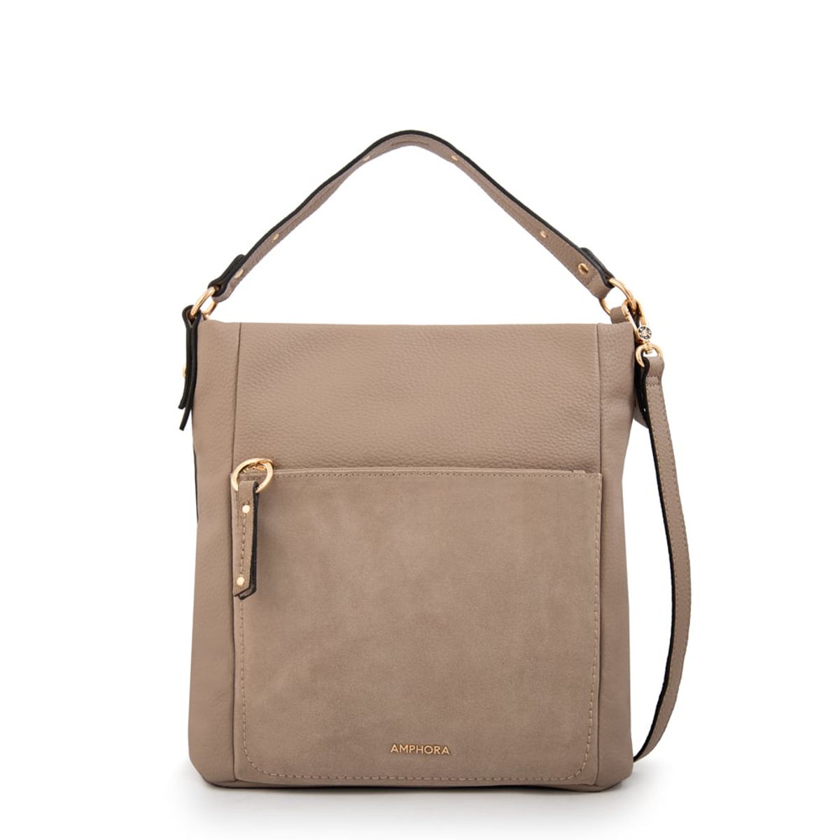 AMPHORA - Cartera tote corte recto asmara mediana taupe