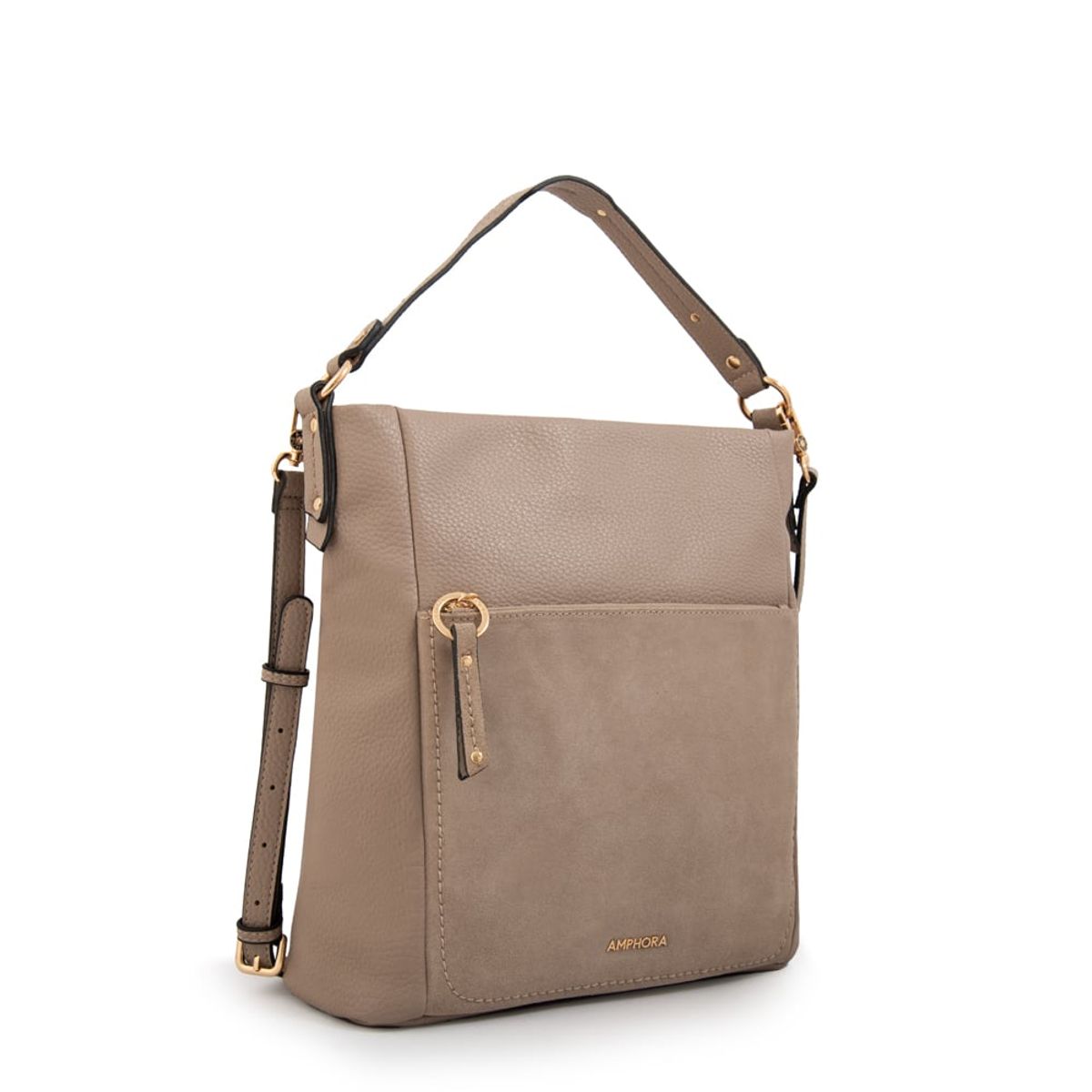 AMPHORA - Cartera tote corte recto asmara mediana taupe