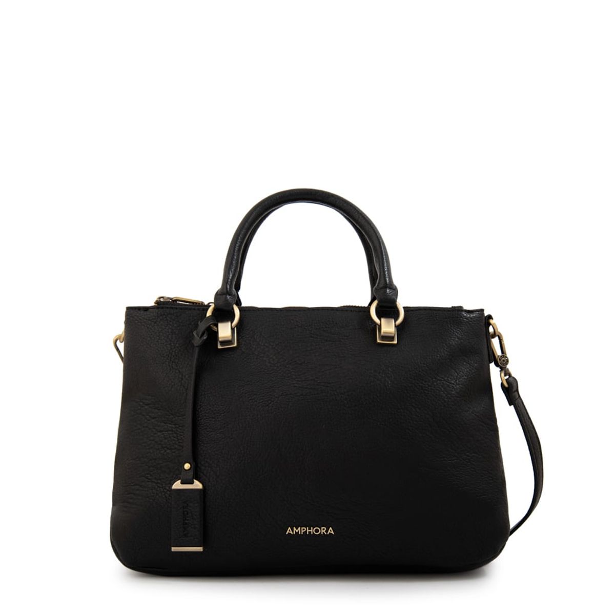 AMPHORA - Cartera tote malta pequeña negro