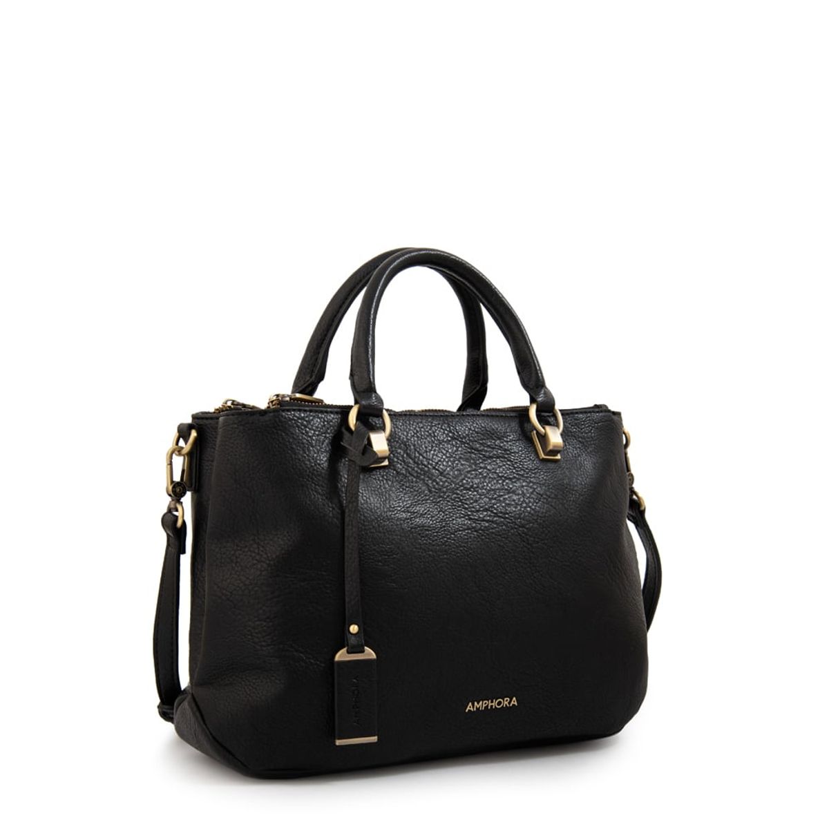 AMPHORA - Cartera tote malta pequeña negro