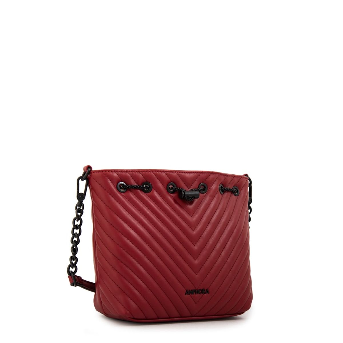 AMPHORA - Cartera bandolera muller mediana rojo oscuro