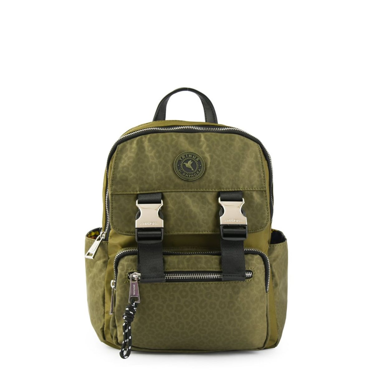 TRINUS - Mochila college mediana verde oliva