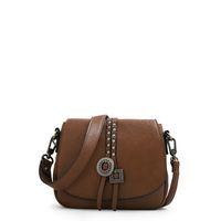 Cartera bandolera con tapa indonesia pequeña café