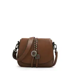 AMPHORA - Cartera Bandolera con tapa pequeña indonesia café