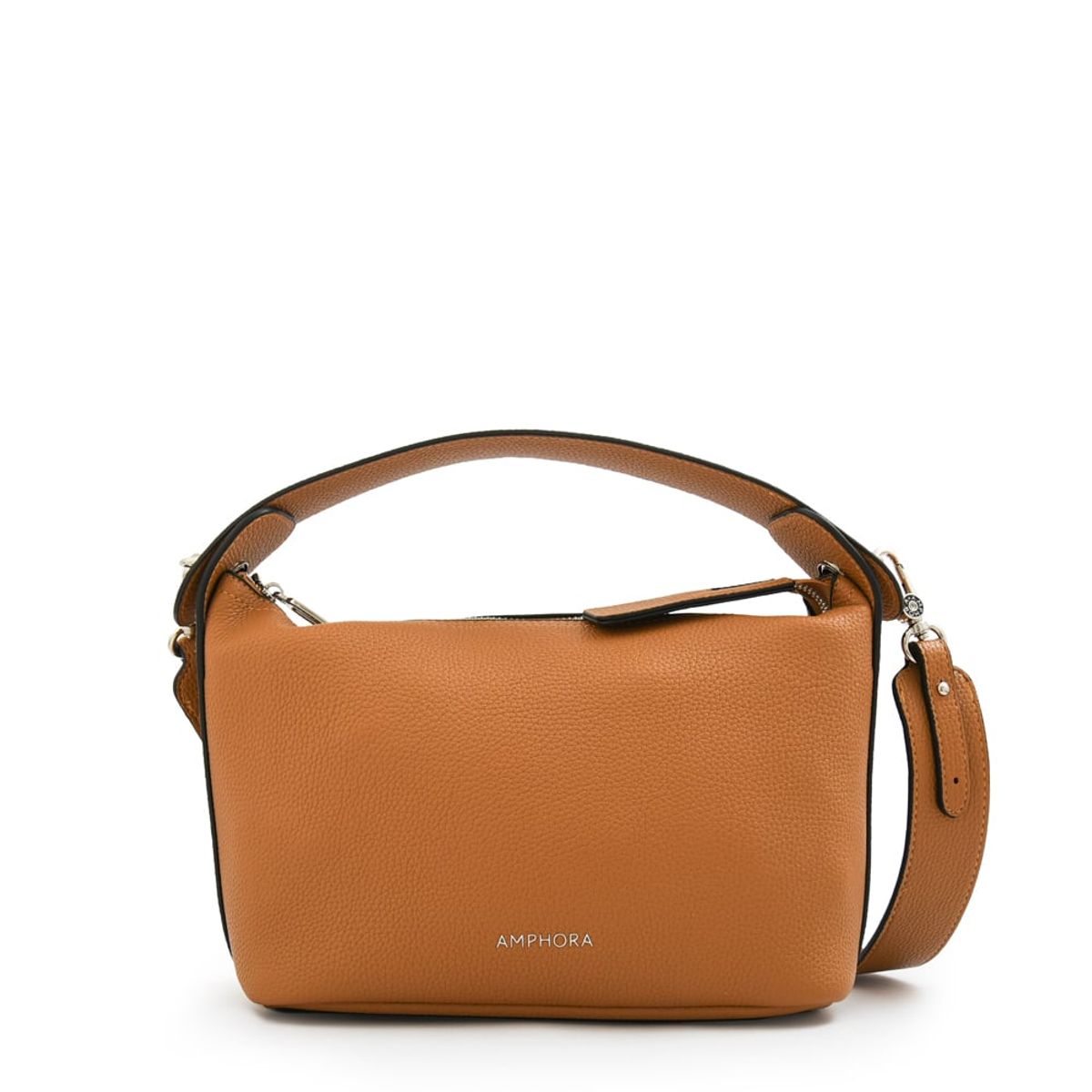 AMPHORA - Cartera Corte Oval mediana marion camel