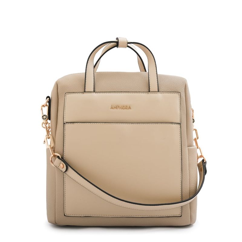 AMPHORA - Mochila mediana madrid beige