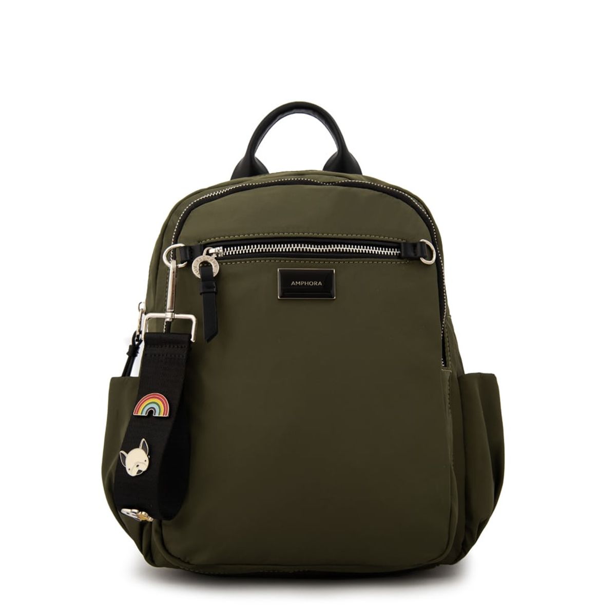 AMPHORA - Mochila charlene mediana verde oliva