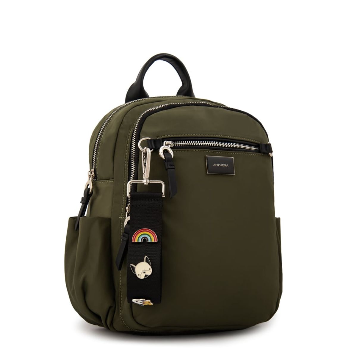 AMPHORA - Mochila charlene mediana verde oliva