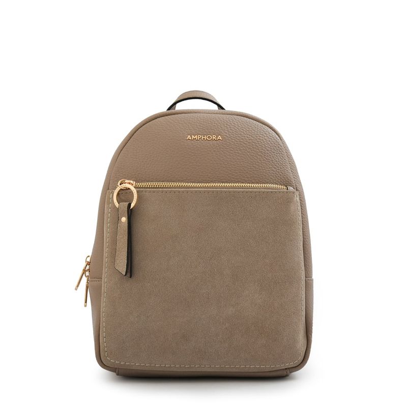AMPHORA - Mochila mediana asmara taupe