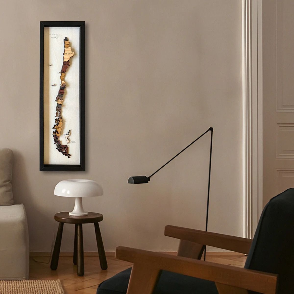 GENERICO - MAPA CHILE CUADRO 70x17 cm