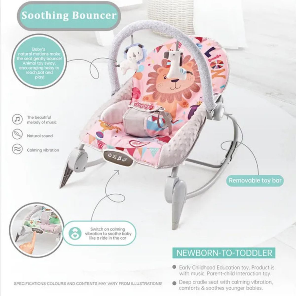 BBQOOL - Silla Nido Mecedora Rocker Lion Pink