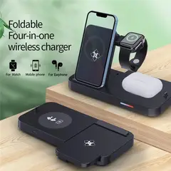 GENERICO - Cargador inalámbrico 15w para celular 4 en 1 para apple