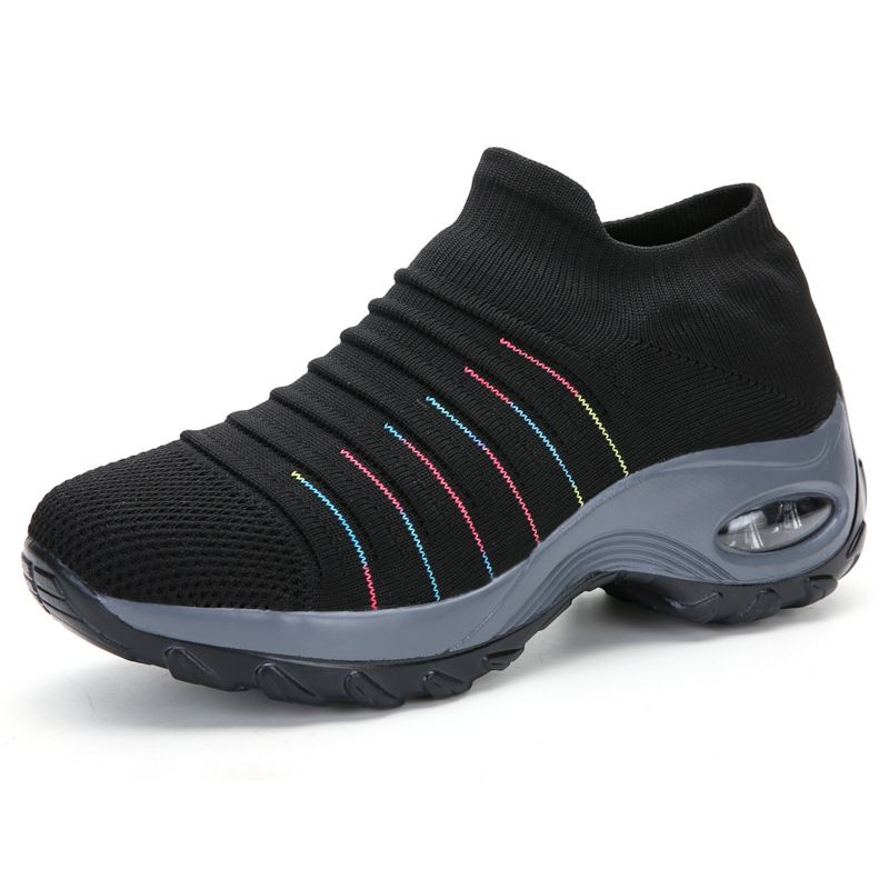 XHCY - Zapatillas de deporte senderismo para mujer-negro.