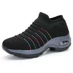 XHCY - Zapatillas de deporte senderismo para mujer-negro.