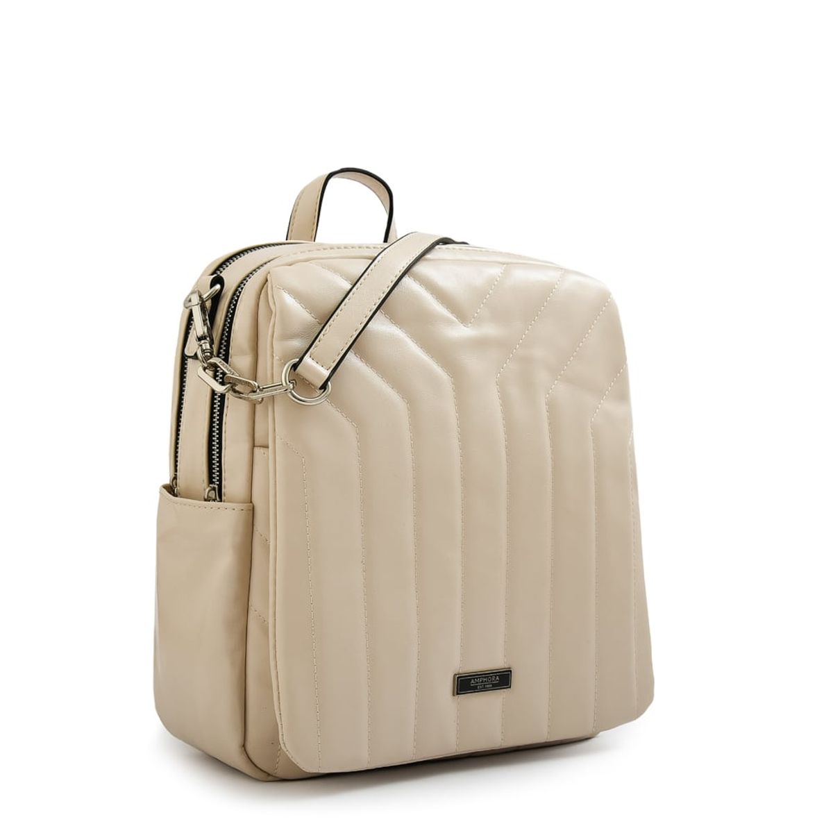 AMPHORA - Mochila armenia mediana blanco crudo