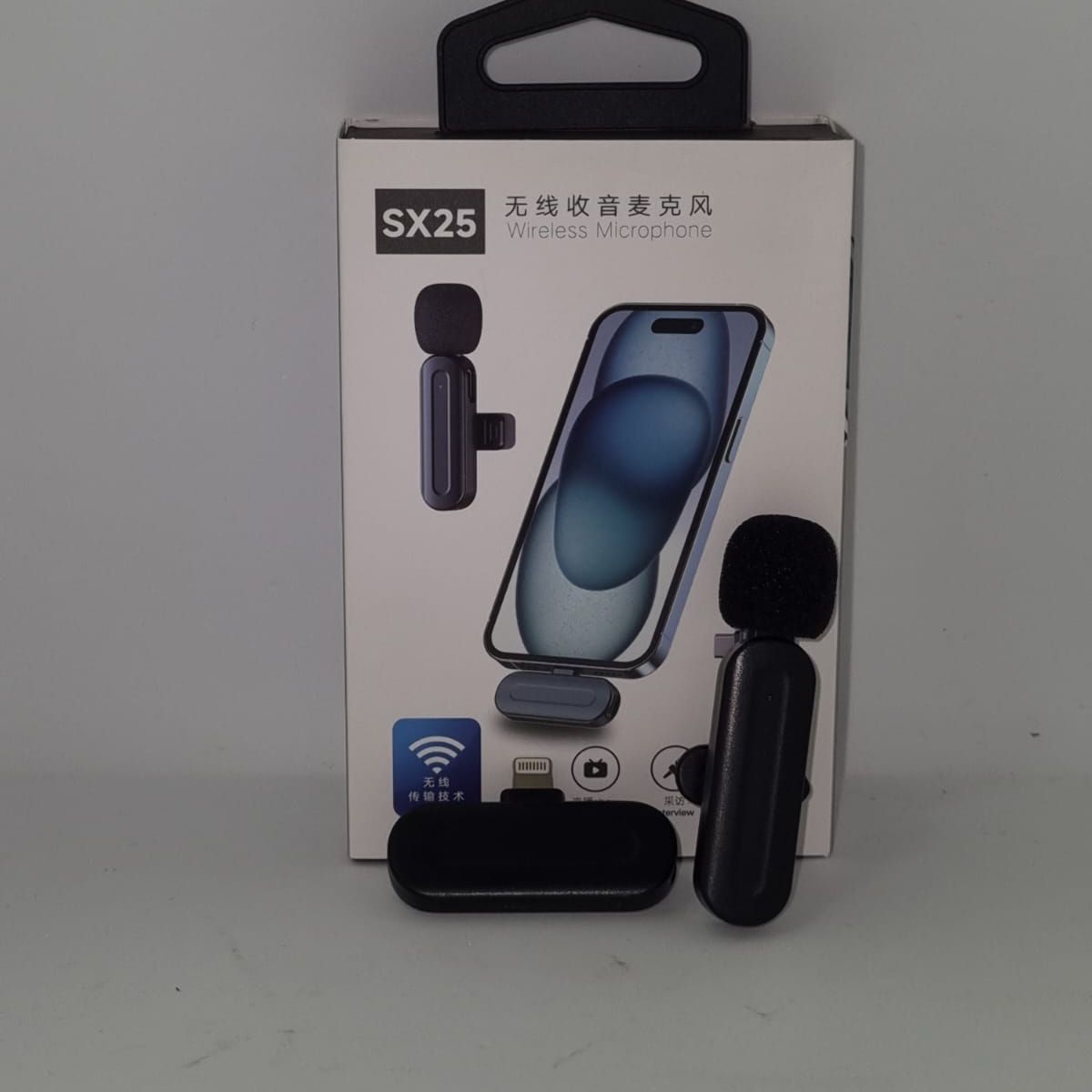 GENERICO - Microfono Inalambrico Solapa Lavalier Linkon - Negro - Entrada Lightning