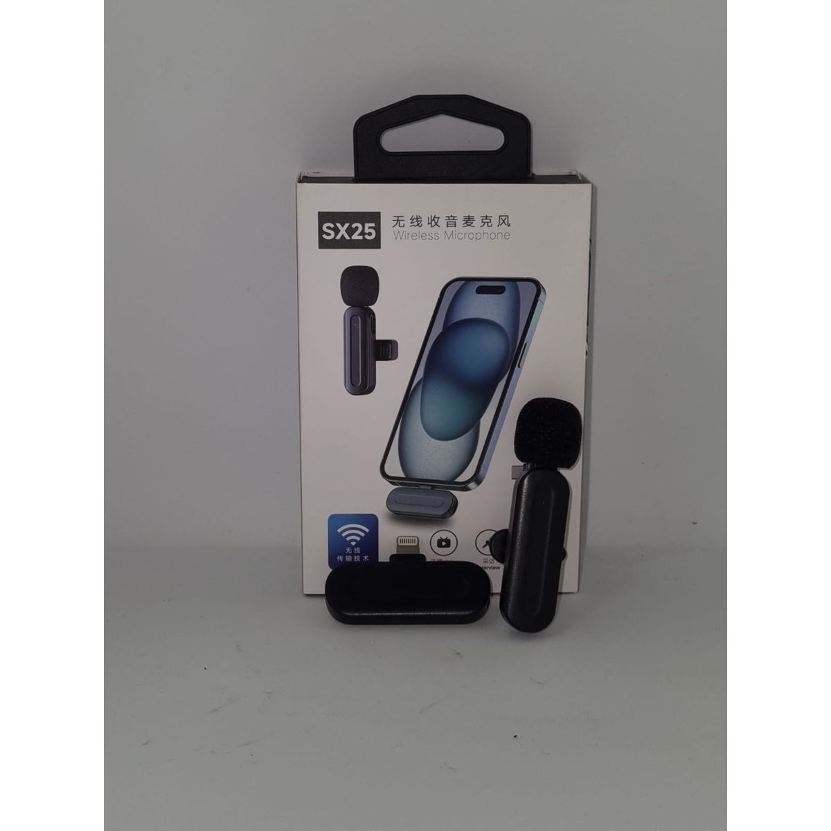 GENERICO - Microfono Inalambrico Solapa Lavalier Linkon - Negro - Entrada Lightning