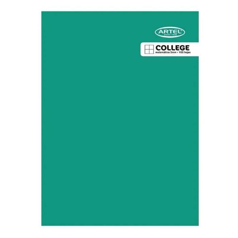 ARTEL - Cuaderno College Matemáticas 7mm 100 Hojas Color Aleatorio Artel