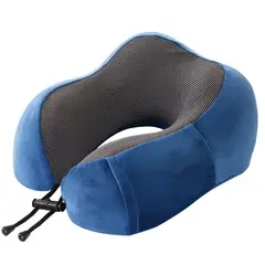 GENERICO - Cojin Cuello de Viaje Color Azul Cervical Auto Oficina