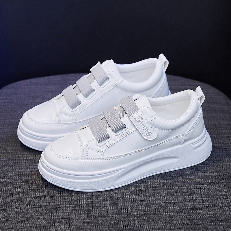 XHCY - Zapatos casuales sencillos para damas blancos-blanco