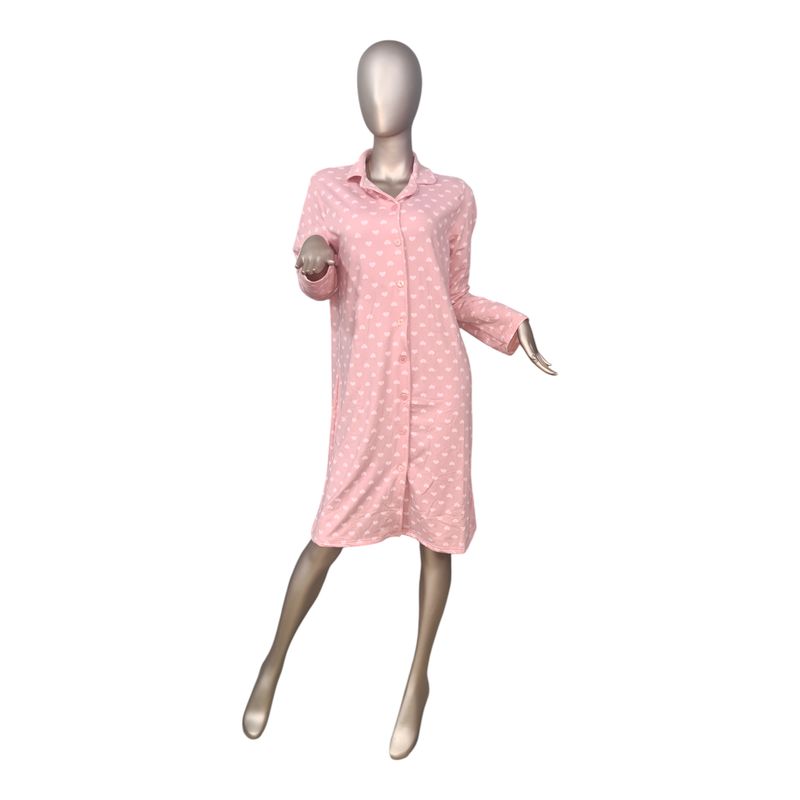 MEDIA LUNA - Camisola Plush Dama Diseño Corazones