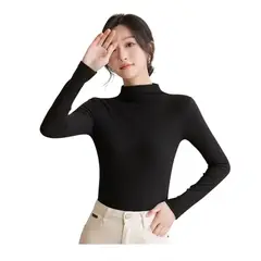 GARSIL - Camiseta Cuello Alto - Polera - Beatle Para Mujer - Primera Capa Bambu
