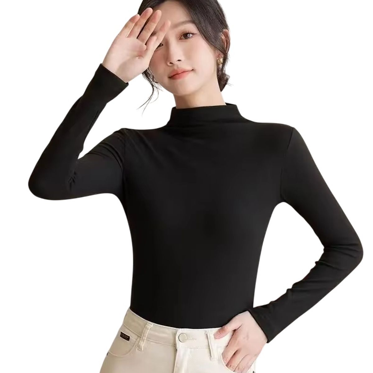 GARSIL - Camiseta Cuello Alto - Polera - Beatle Para Mujer - Primera Capa Bambu