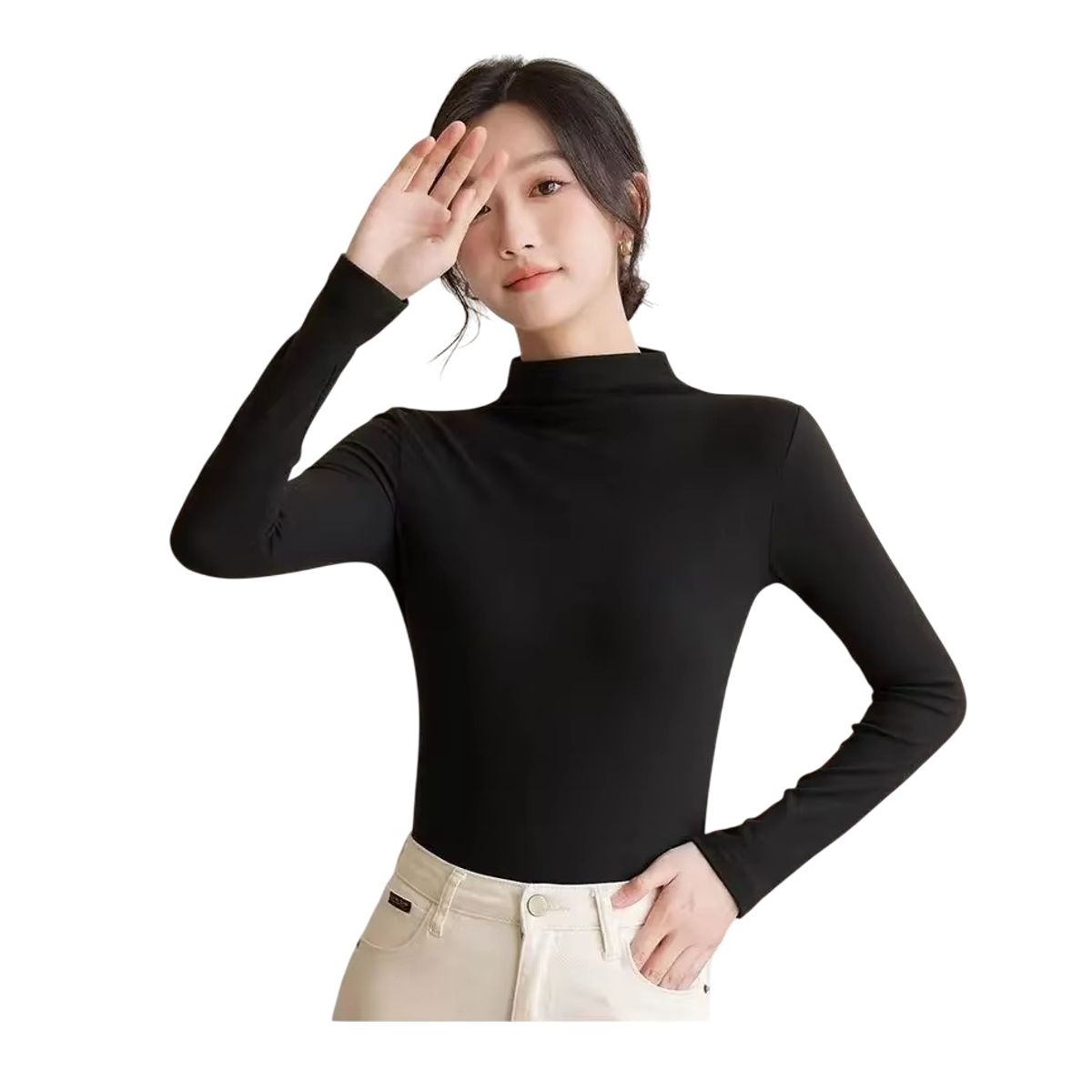 GARSIL - Camiseta Cuello Alto - Polera - Beatle Para Mujer - Primera Capa Bambu