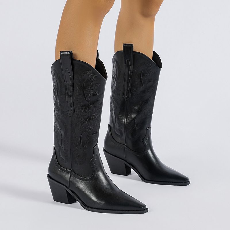 XHCY - Stagecoach Botas cowboy con diseño con bordado de punta con tacón